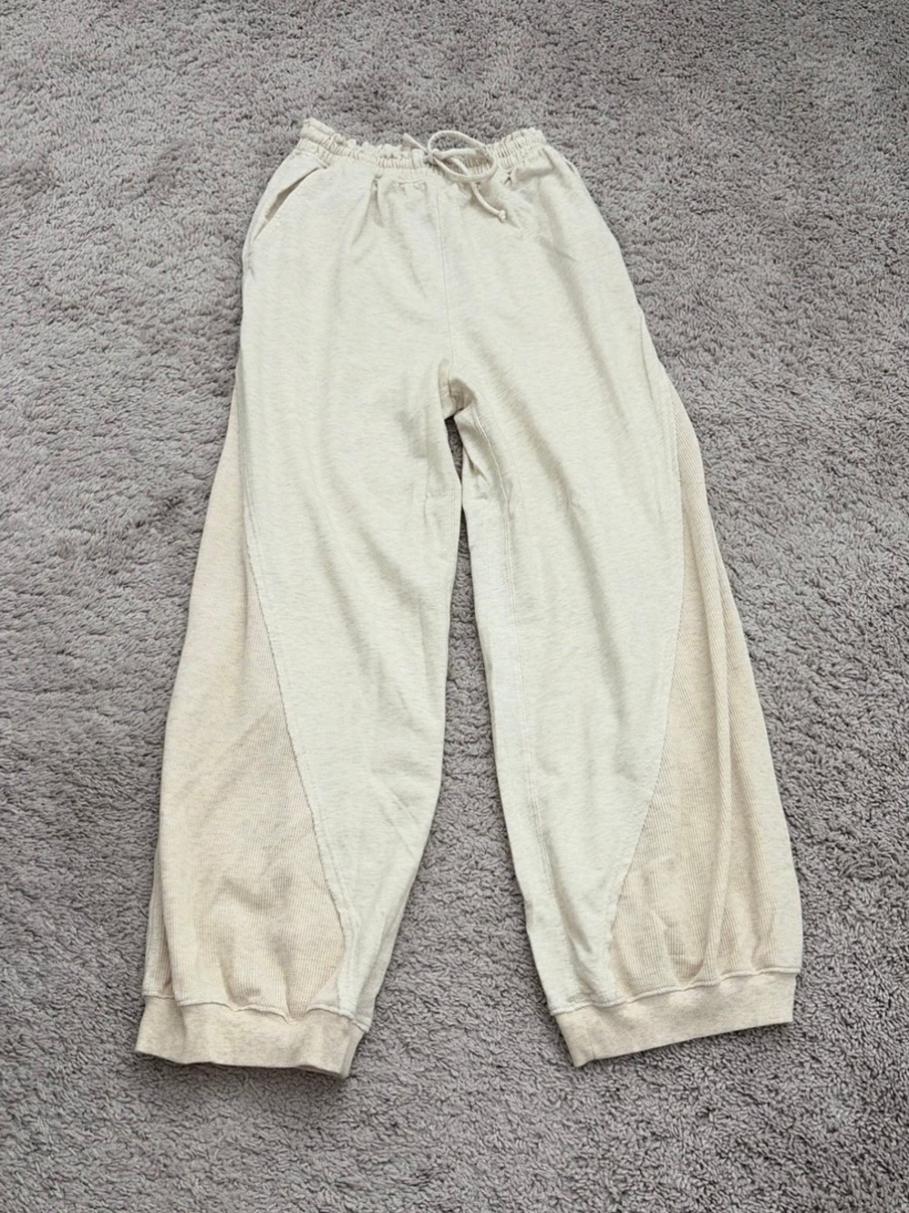 Aerie Cream Waffle Jogger